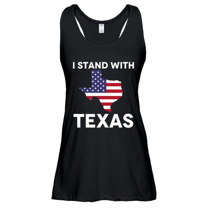 I Stand With Texas Usa Flag Ladies Essential Flowy Tank