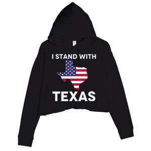 I Stand With Texas Usa Flag Crop Fleece Hoodie