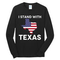 I Stand With Texas Usa Flag Tall Long Sleeve T-Shirt