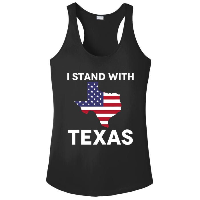 I Stand With Texas Usa Flag Ladies PosiCharge Competitor Racerback Tank