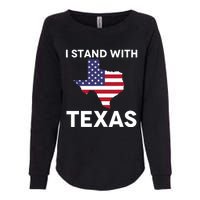 I Stand With Texas Usa Flag Womens California Wash Sweatshirt