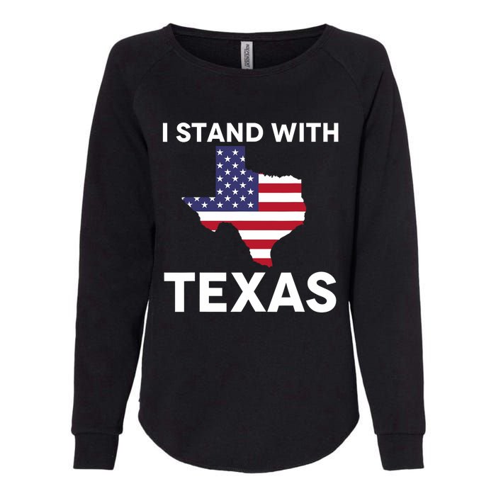 I Stand With Texas Usa Flag Womens California Wash Sweatshirt