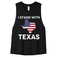 I Stand With Texas Usa Flag Women's Racerback Cropped Tank