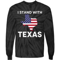 I Stand With Texas Usa Flag Tie-Dye Long Sleeve Shirt