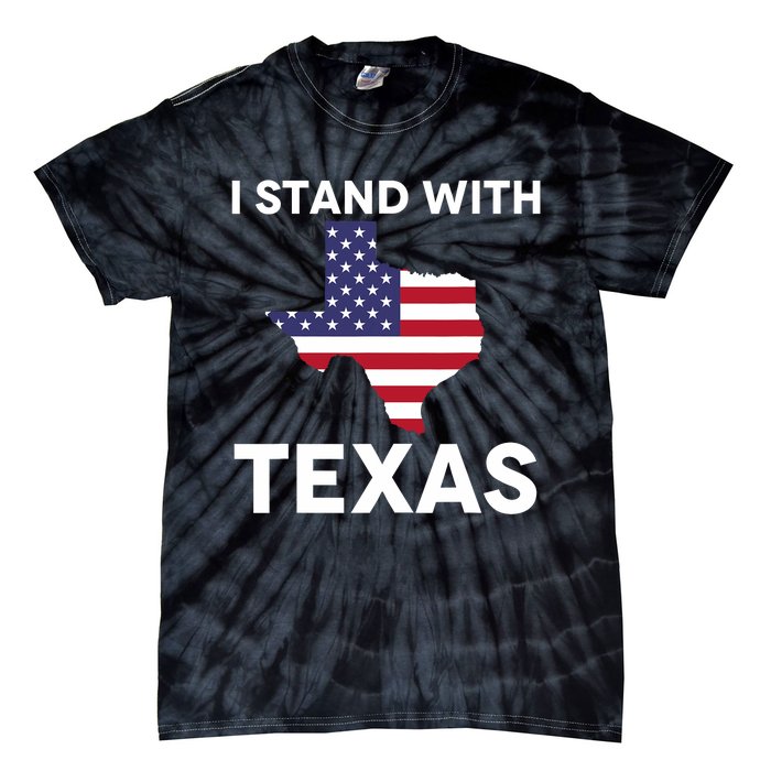 I Stand With Texas Usa Flag Tie-Dye T-Shirt