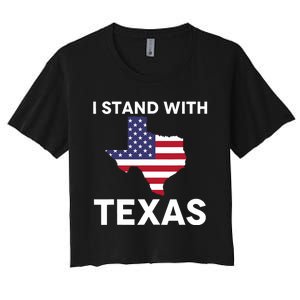 I Stand With Texas Usa Flag Women's Crop Top Tee