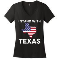 I Stand With Texas Usa Flag Women's V-Neck T-Shirt