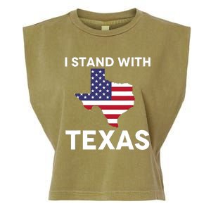 I Stand With Texas Usa Flag Garment-Dyed Women's Muscle Tee