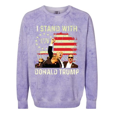 I Stand With Trump Funny Trump 2024 Colorblast Crewneck Sweatshirt