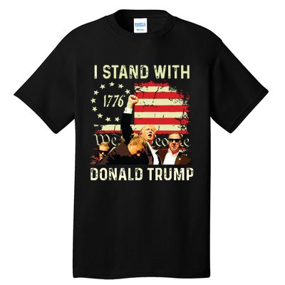 I Stand With Trump Funny Trump 2024 Tall T-Shirt