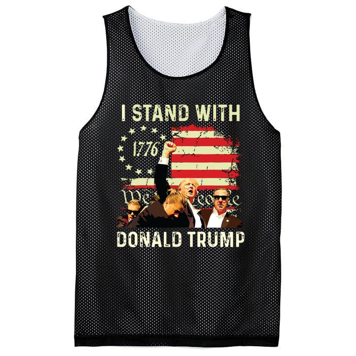 I Stand With Trump Funny Trump 2024 Mesh Reversible Basketball Jersey Tank