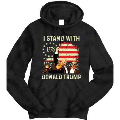 I Stand With Trump Funny Trump 2024 Tie Dye Hoodie