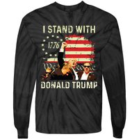 I Stand With Trump Funny Trump 2024 Tie-Dye Long Sleeve Shirt