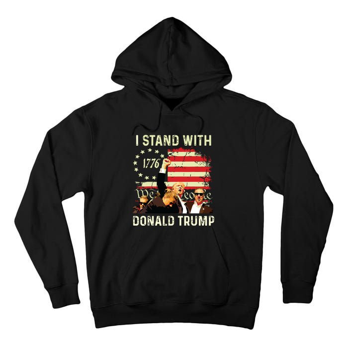 I Stand With Trump Funny Trump 2024 Tall Hoodie