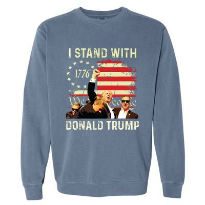 I Stand With Trump Funny Trump 2024 Garment-Dyed Sweatshirt