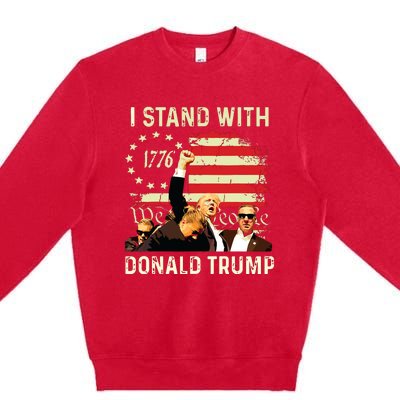 I Stand With Trump Funny Trump 2024 Premium Crewneck Sweatshirt