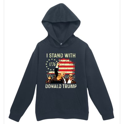 I Stand With Trump Funny Trump 2024 Urban Pullover Hoodie