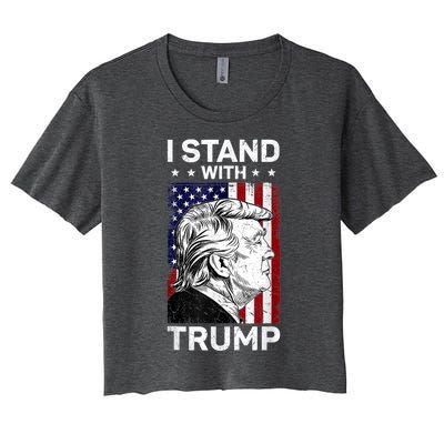 I Stand With Trump2024 Donald Trump 4th Of July Women's Crop Top Tee