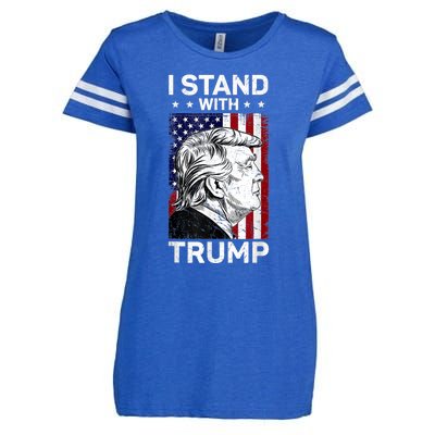 I Stand With Trump2024 Donald Trump 4th Of July Enza Ladies Jersey Football T-Shirt