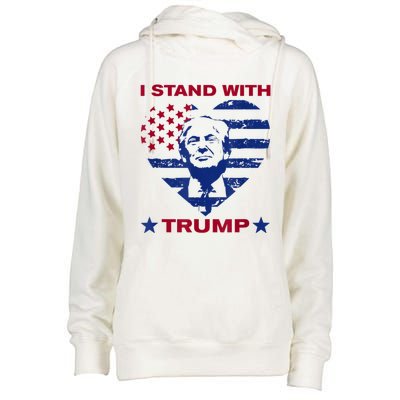 I Stand With Trump 2024 Trump Support Vote Political Womens Funnel Neck Pullover Hood