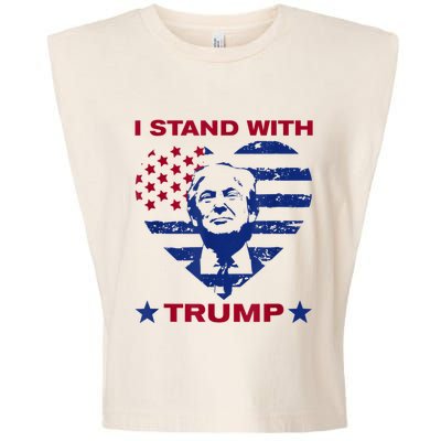 I Stand With Trump 2024 Trump Support Vote Political Garment-Dyed Women's Muscle Tee