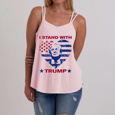 I Stand With Trump 2024 Trump Support Vote Political Women's Strappy Tank