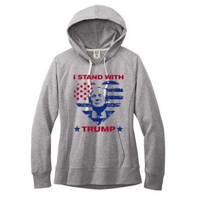 I Stand With Trump 2024 Trump Support Vote Political Women's Fleece Hoodie