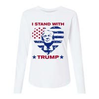 I Stand With Trump 2024 Trump Support Vote Political Womens Cotton Relaxed Long Sleeve T-Shirt