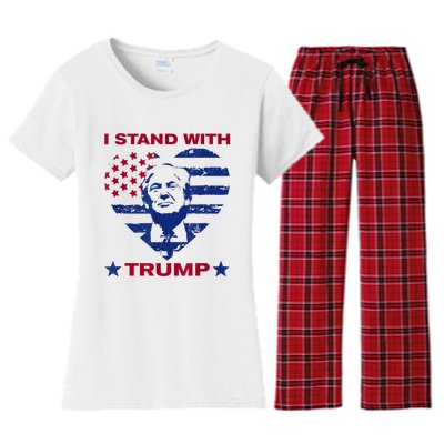 I Stand With Trump 2024 Trump Support Vote Political Women's Flannel Pajama Set