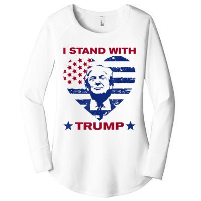 I Stand With Trump 2024 Trump Support Vote Political Women's Perfect Tri Tunic Long Sleeve Shirt