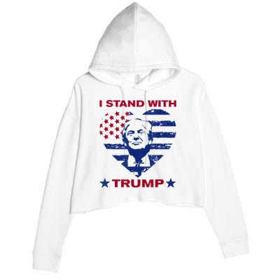 I Stand With Trump 2024 Trump Support Vote Political Crop Fleece Hoodie