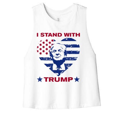 I Stand With Trump 2024 Trump Support Vote Political Women's Racerback Cropped Tank