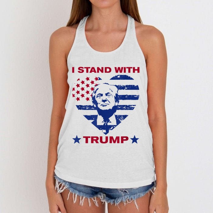 I Stand With Trump 2024 Trump Support Vote Political Women's Knotted Racerback Tank