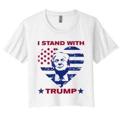 I Stand With Trump 2024 Trump Support Vote Political Women's Crop Top Tee