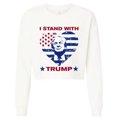 I Stand With Trump 2024 Trump Support Vote Political Cropped Pullover Crew