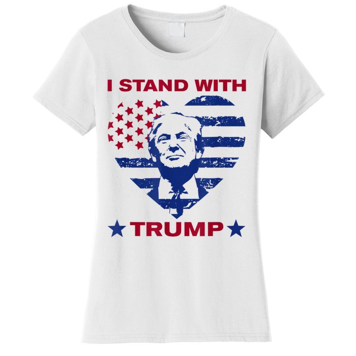 I Stand With Trump 2024 Trump Support Vote Political Women's T-Shirt