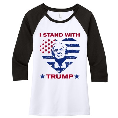 I Stand With Trump 2024 Trump Support Vote Political Women's Tri-Blend 3/4-Sleeve Raglan Shirt