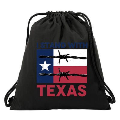 I Stand With Texas Drawstring Bag