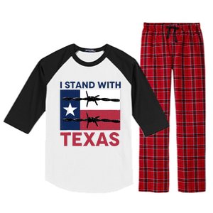 I Stand With Texas Raglan Sleeve Pajama Set