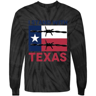 I Stand With Texas Tie-Dye Long Sleeve Shirt
