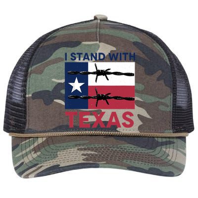 I Stand With Texas Retro Rope Trucker Hat Cap