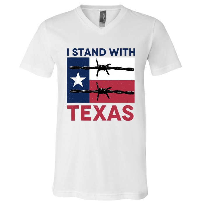 I Stand With Texas V-Neck T-Shirt