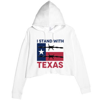 I Stand With Texas Crop Fleece Hoodie
