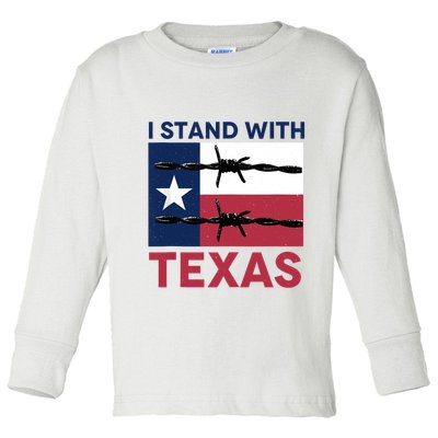 I Stand With Texas Toddler Long Sleeve Shirt