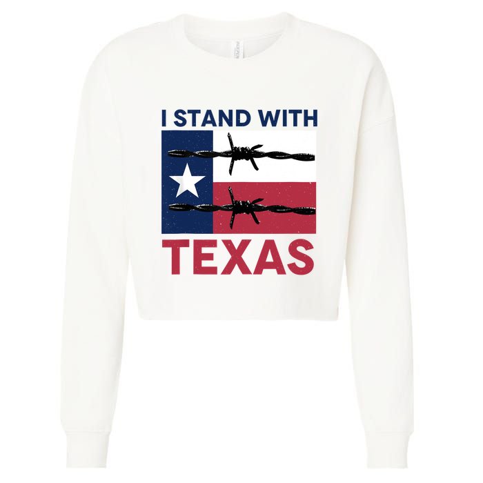I Stand With Texas Cropped Pullover Crew