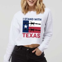 I Stand With Texas Cropped Pullover Crew