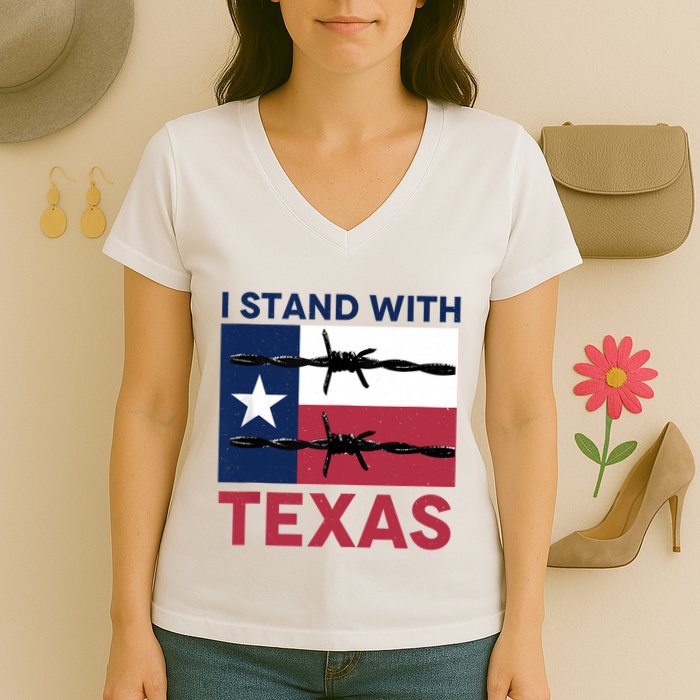 I Stand With Texas Women's V-Neck T-Shirt