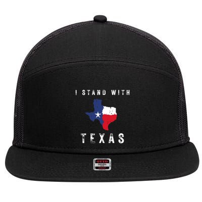 I Stand With Texas 7 Panel Mesh Trucker Snapback Hat