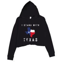 I Stand With Texas Crop Fleece Hoodie
