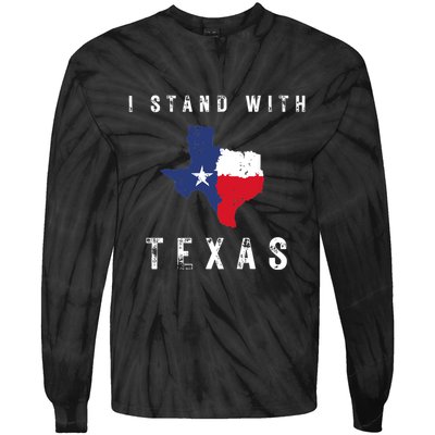 I Stand With Texas Tie-Dye Long Sleeve Shirt